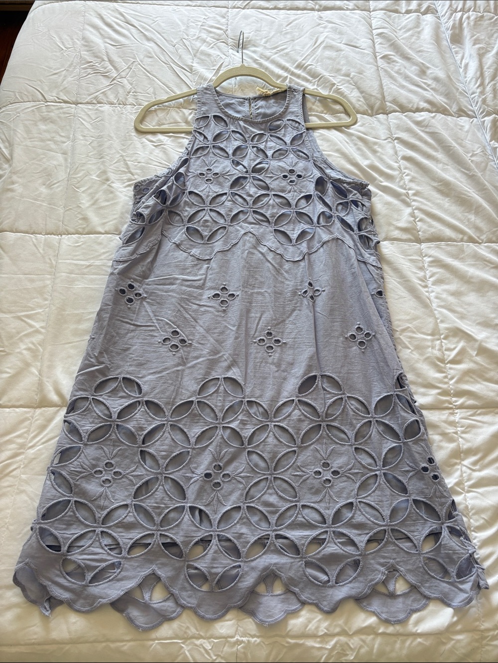 Mystree Lavender Eyelet Halter Dress